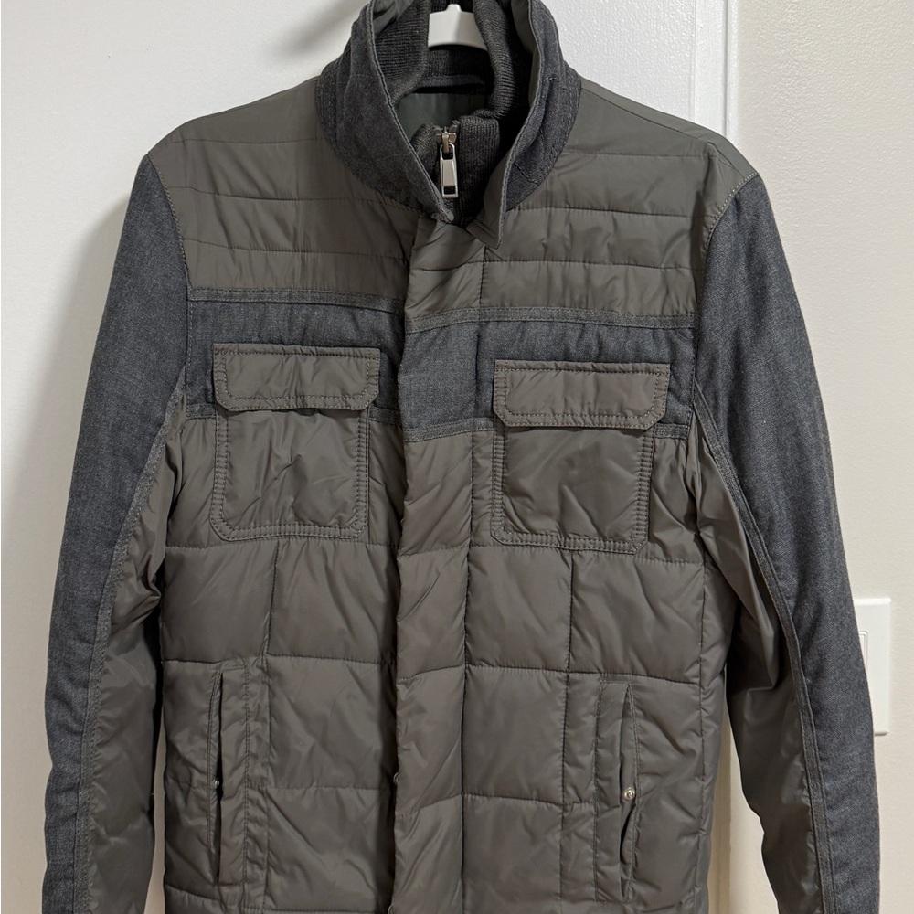 Zara Men's Two-Tone Gray Puffer Jacket